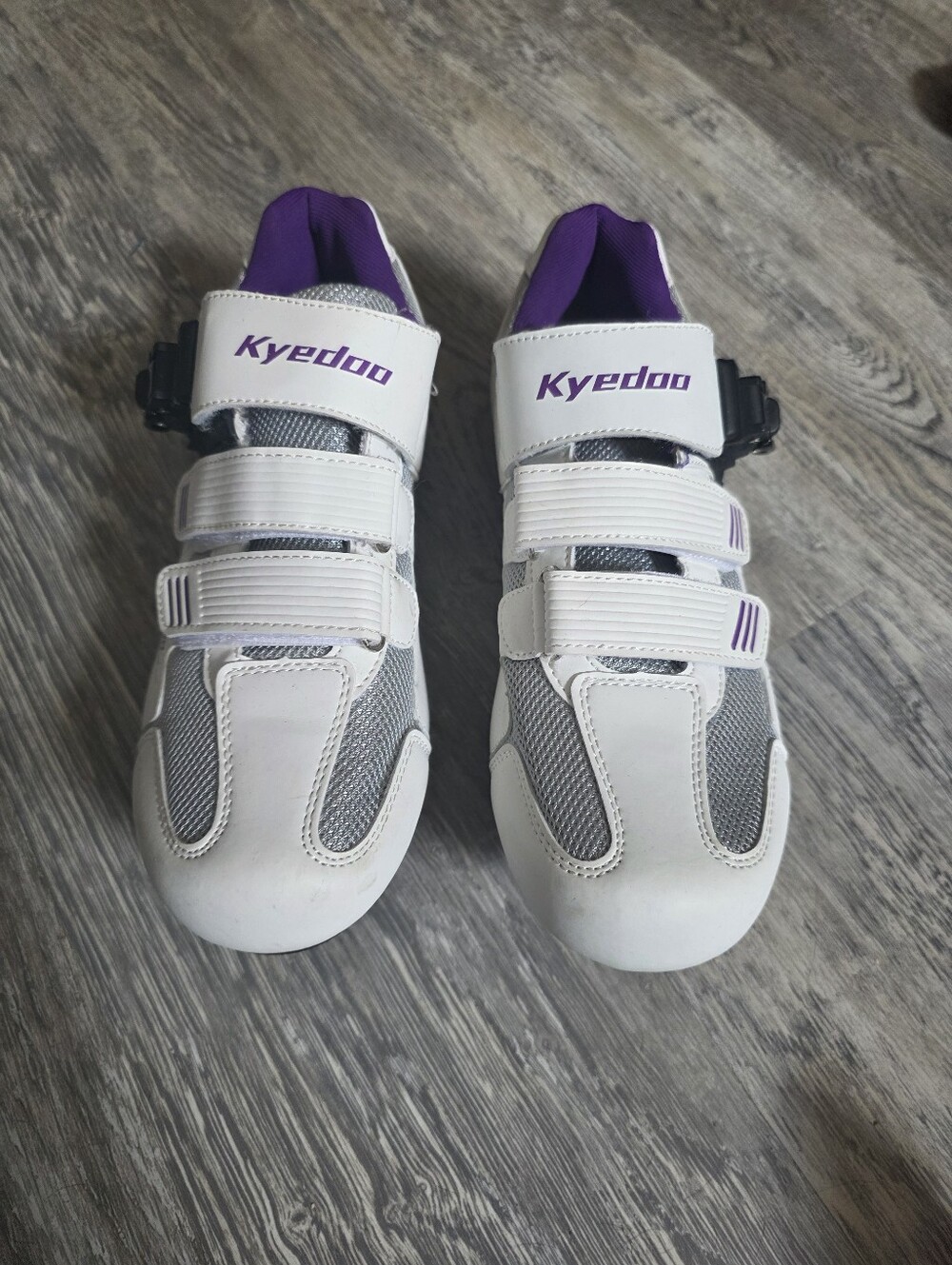 Kyedoo White & Purple Cycling Shoes